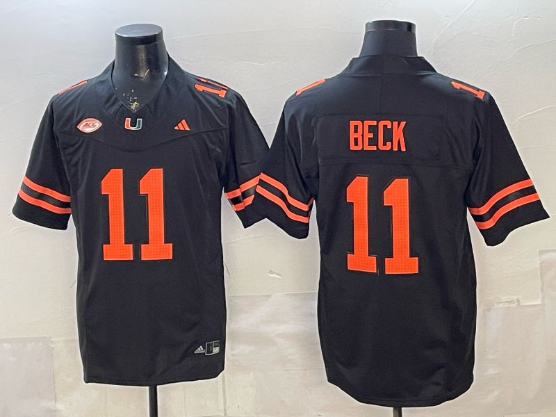 Men 2026 Miami Hurricanes #11 Beck Black 3th generations Limited NCAA Jersey 0011->ncaa teams->NCAA Jersey